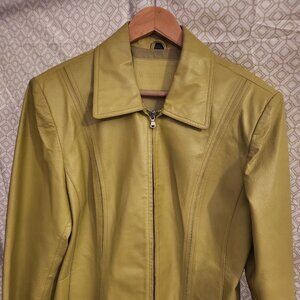 Worthington Leather Jacket Sz Lg Lime/Chartreuse Woman's Jacket